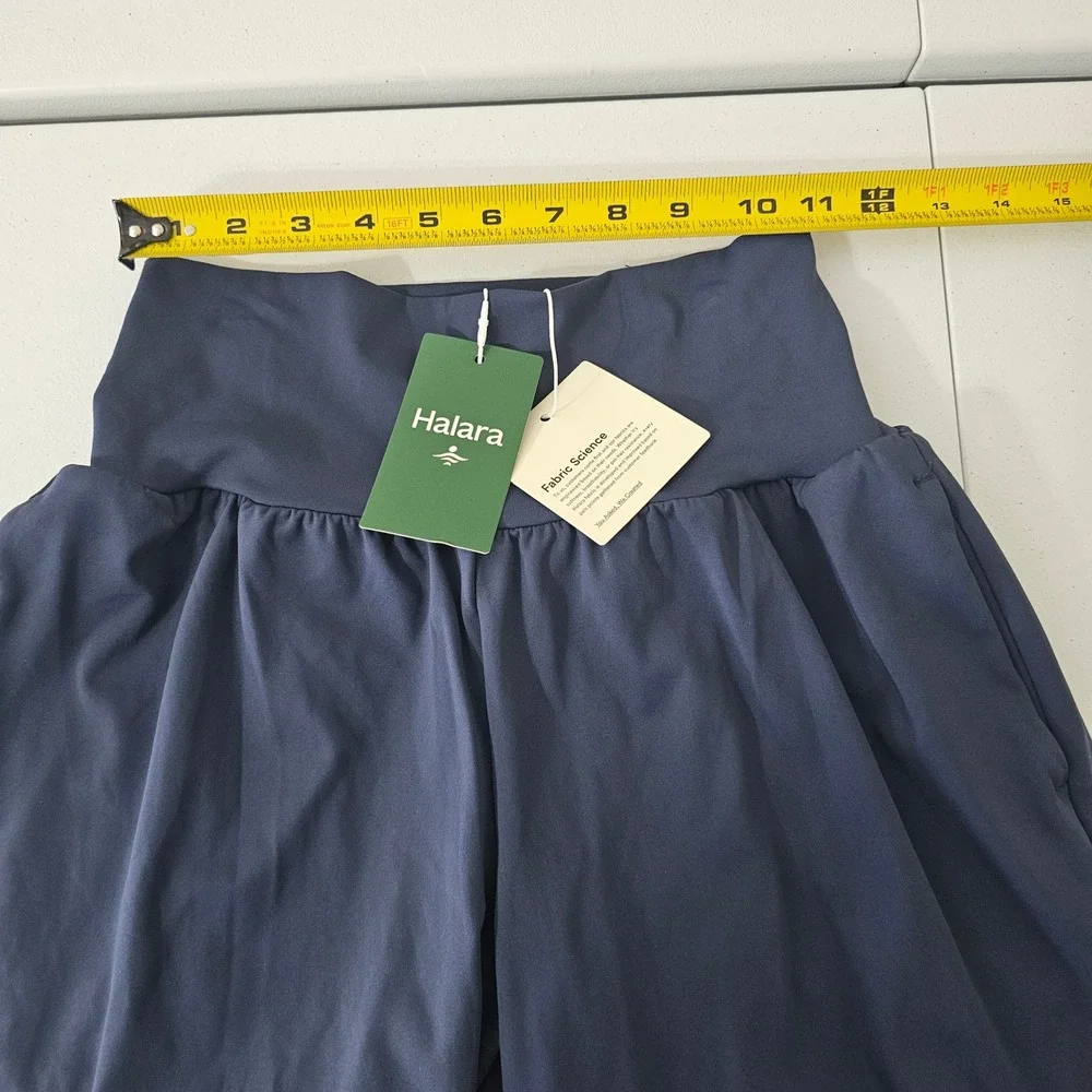 Halara Softlyzero Airy 2-in-1 Flowy Shorts Small Navy Blue Athletic Athleisure